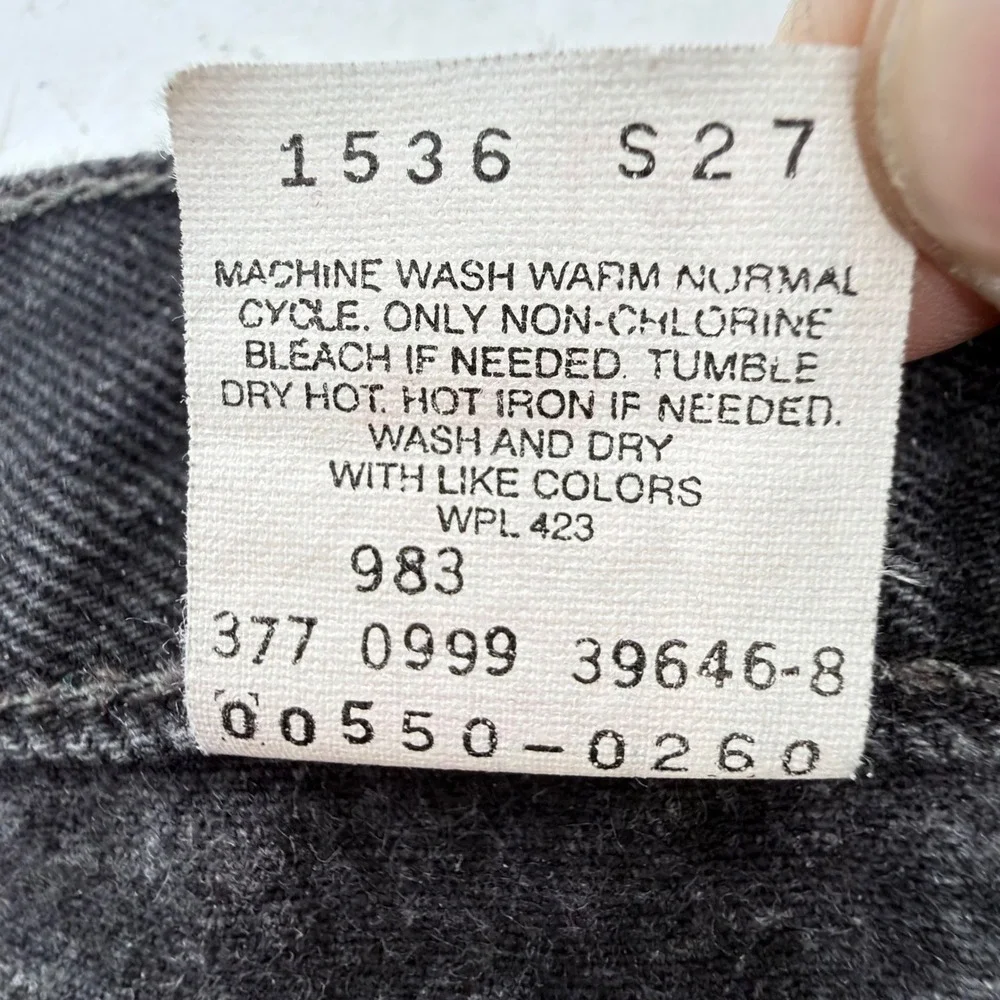 Levi's 550 Relaxed Fit Jeans Mens 36x36 Black Vintage 1999 Tapered Denim